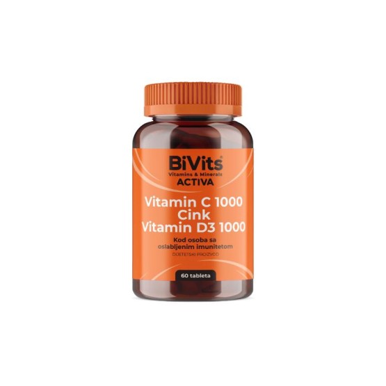 BiVits ACTIVA Vitamin C 1000 Cink Vitamin D3 1000IU 60 tableta