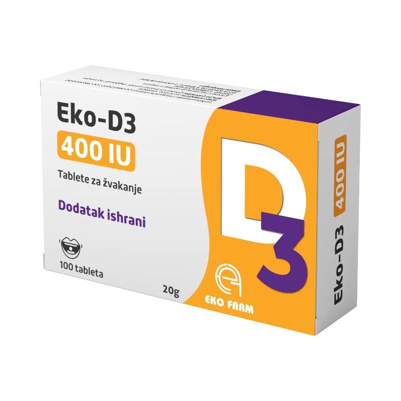 Eko Farm Eko-D3 400 IU 100 tableta za žvakanje