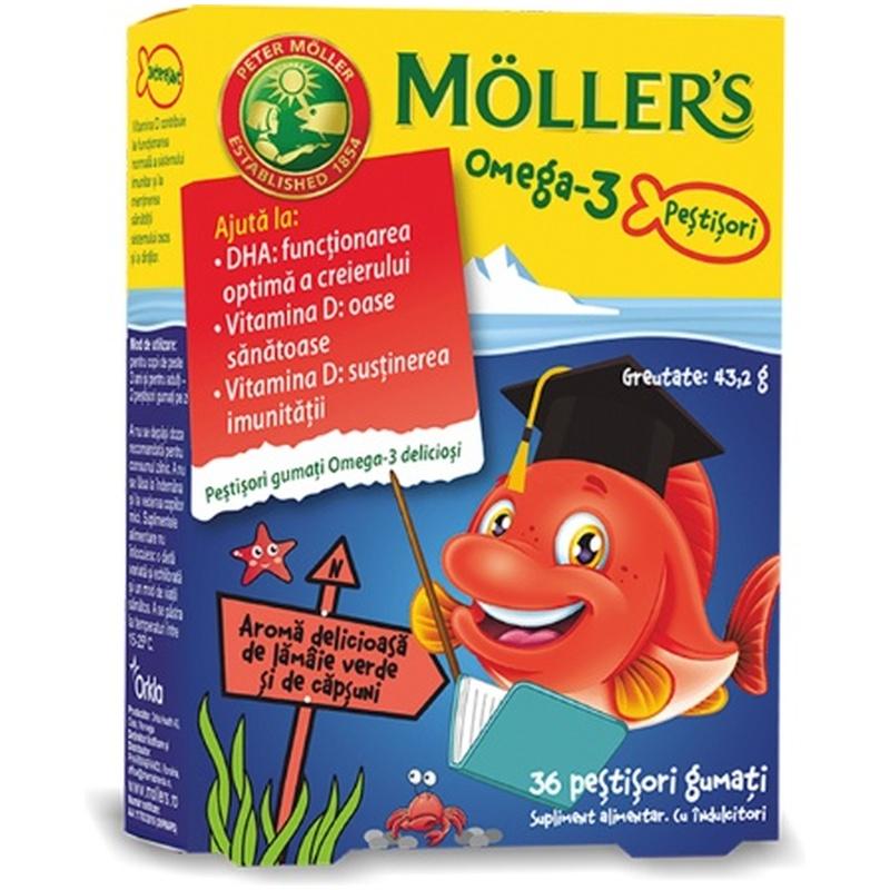Möller's Omega-3 Jelly Fish gumene ribice ukus jagode 36 komada