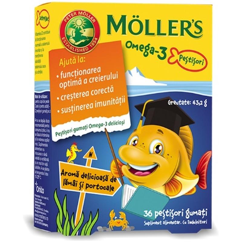 Möller's Omega-3 Jelly Fish gumene ribice ukus narandže 36 komada