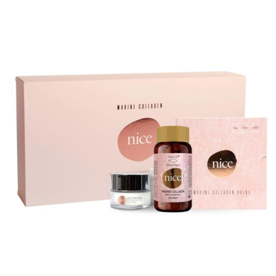 NICE LUX Poklon Paket (Nice Collagen Granule, Nice Collagen krema za lice, Nice Marine Collagen tablete)