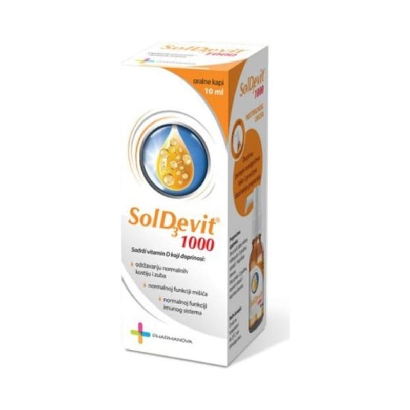 Pharmanova SolD3evit 1000 IU oralne kapi 10ml