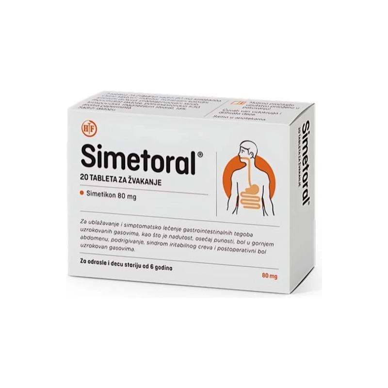 Simetoral tablete za žvakanje 20 tableta