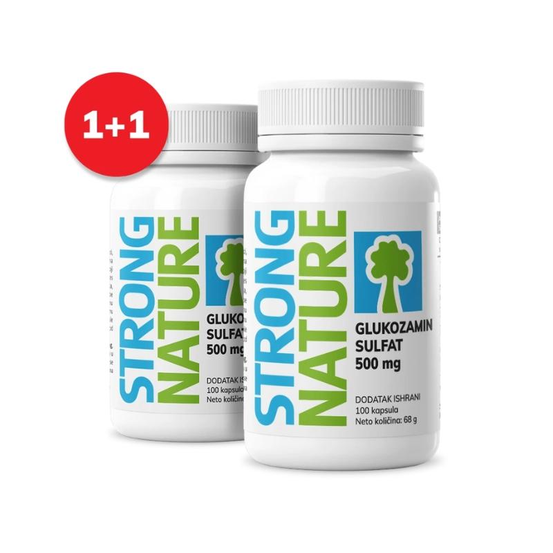Strong Nature Glukozamin sulfat megapack 1+1 gratis 100+100 kapsula